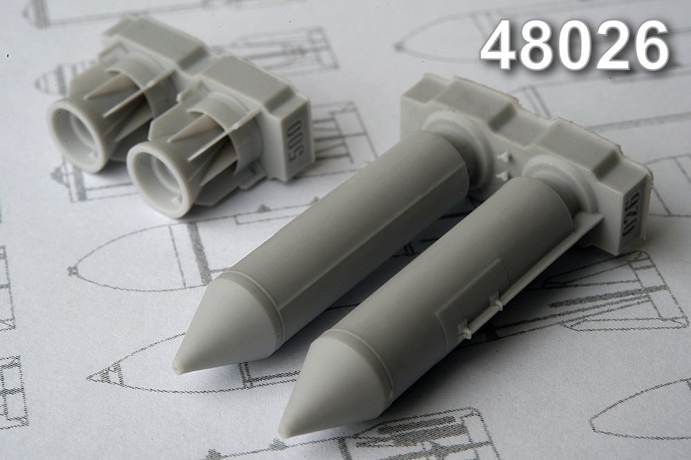 1:48 Набор для доработки Российская разовая бомбовая кассета РБК-500 БЕТАБ (2 шт.) - AMC48026