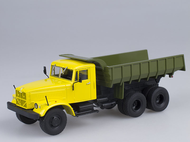 1:43 КРАЗ-256Б1 Самосвал, Грузовики СССР 1, желтый - зеленый - ALS01-1-X1