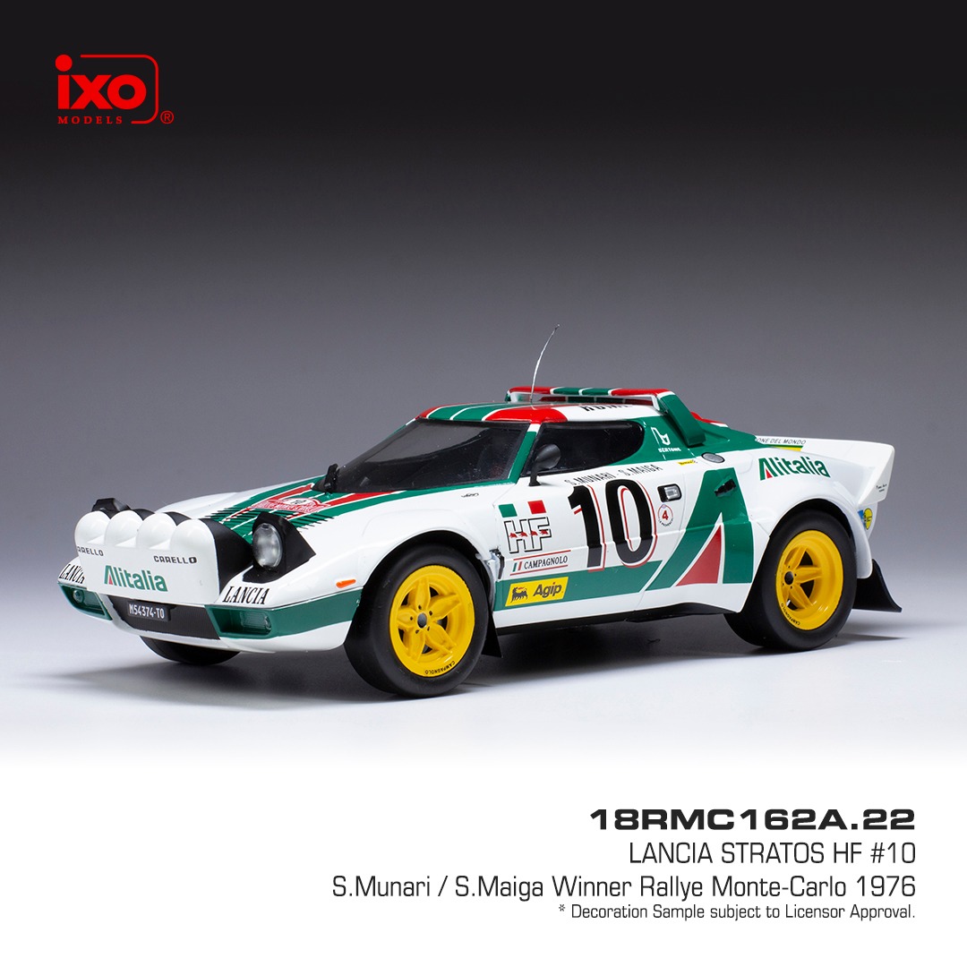 1:18 LANCIA Stratos Hf Team Alitalia (night Version) №10 Winner Rally Montecarlo (1976) Sandro Munari - Silvio Maiga, White Green Red - 18RMC162A