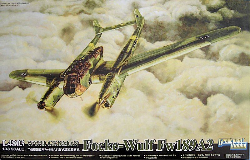 1:48 Сборная модель Немецкий разведчик Focke-Wulf Fw 189 A-2 Uhu - L4803