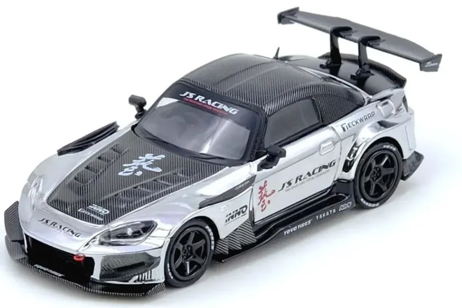 1:64 HONDA S2000 J`S Racing Tokyo Auto Salon (2025), chrome silver - IN64-S2000JS-TASHK25