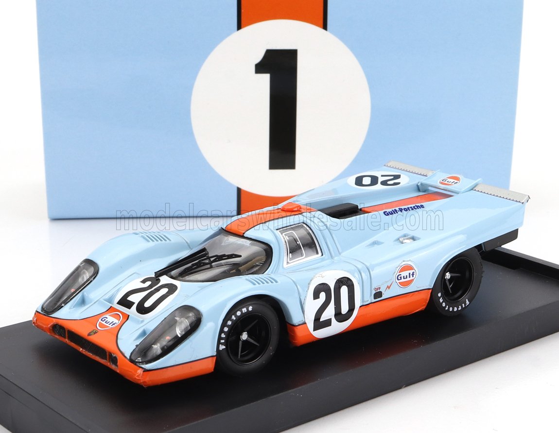 1:43 PORSCHE 917k 4.5l Team John Wyer Automotive Engineering Ltd Gulf N 20 24h Le Mans (1970) Jo Siffert - Brian Redmann, Light Blue Orange - R493-UPD-2024