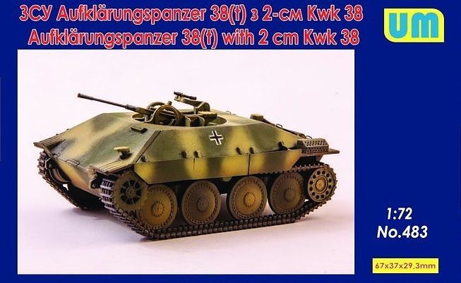1:72 Сборная модель Разведывательный танк Aufklarungspanzer 38(t)960 with 2cm Kwk38 - 483
