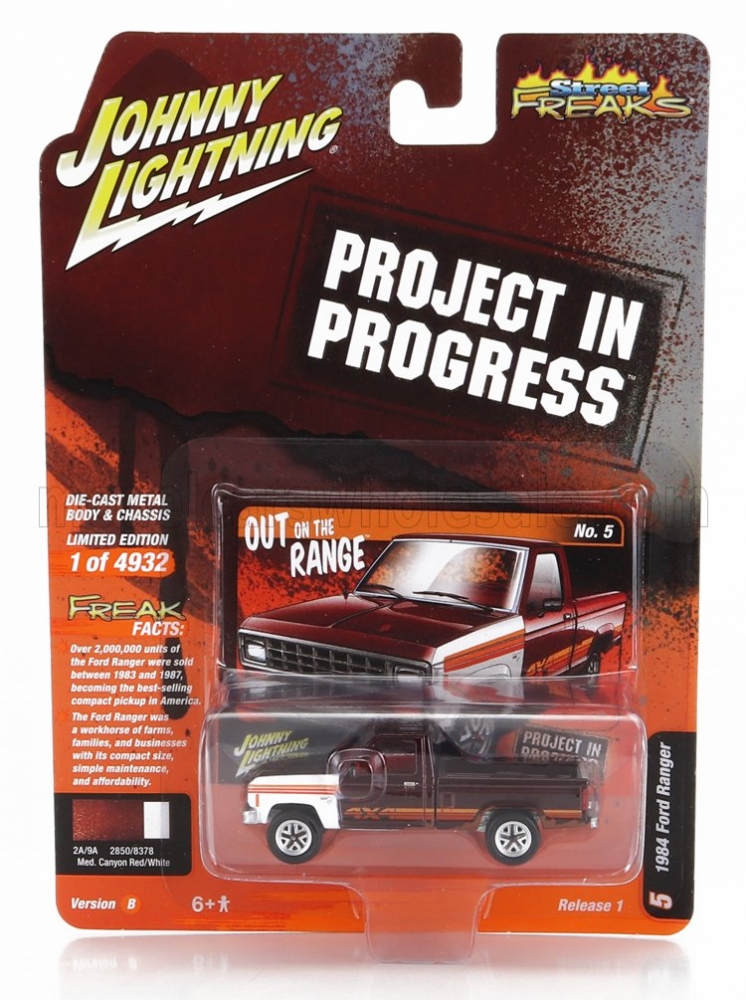 1:64 FORD Ranger Pick-up (1984), Red White - JLSP297B-JLSF025