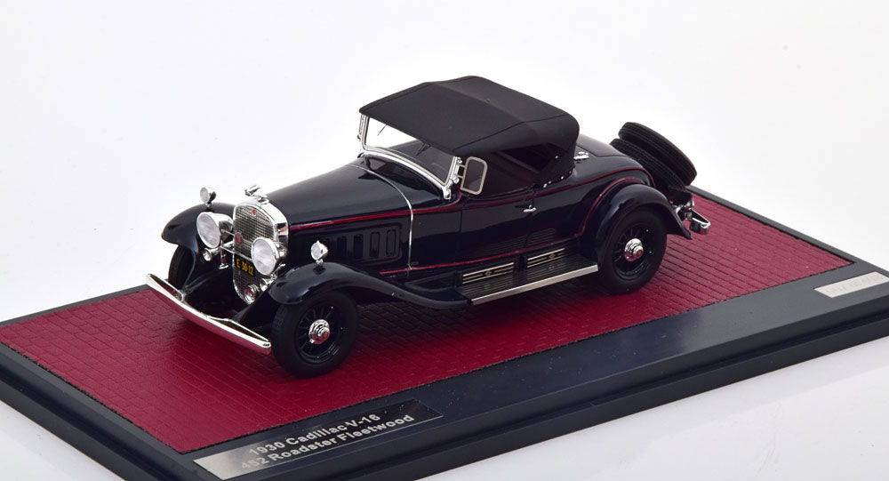 1:43 CADILLAC V-16 452 Roadster Fleetwood closed (1930), dark blue red - MX20301-452