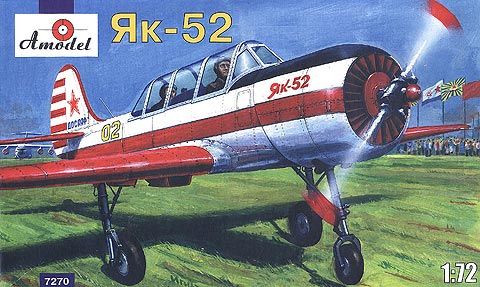 1:72 Сборная модель Советский спортивно-тренировочный самолёт Як-52 - 7270