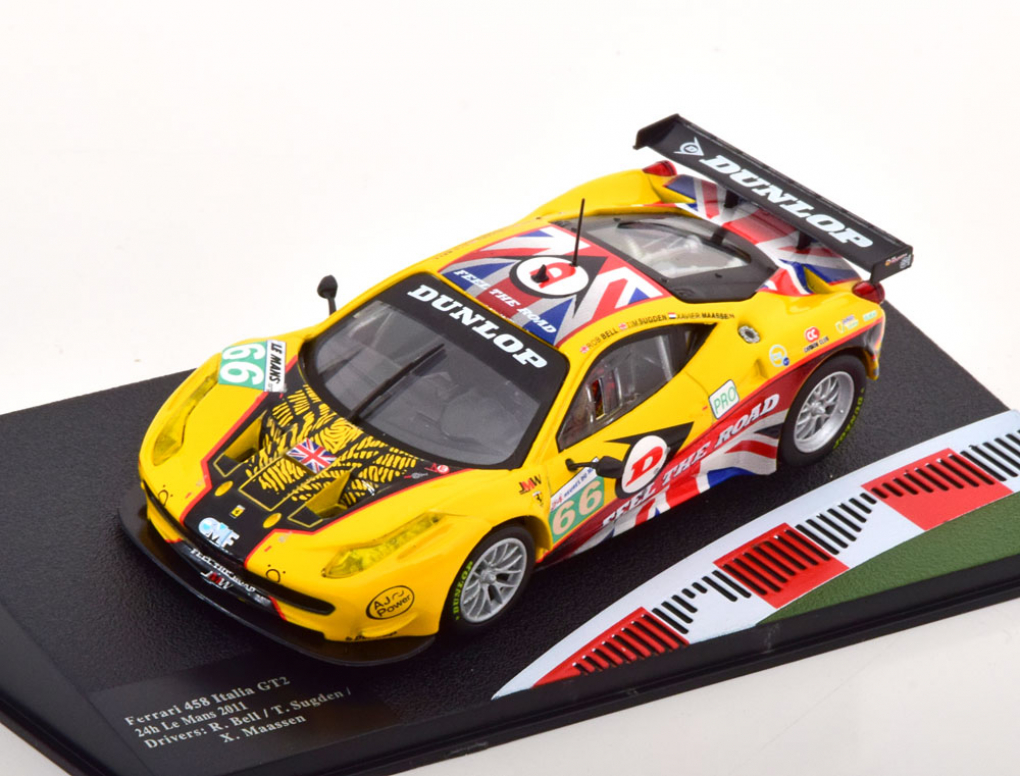 1:43 FERRARI 458 Italia GT2 24h Le Mans Drivers: R.Bell / T.Sugden / X.Maassen #66 (2011), yellow - ALT328
