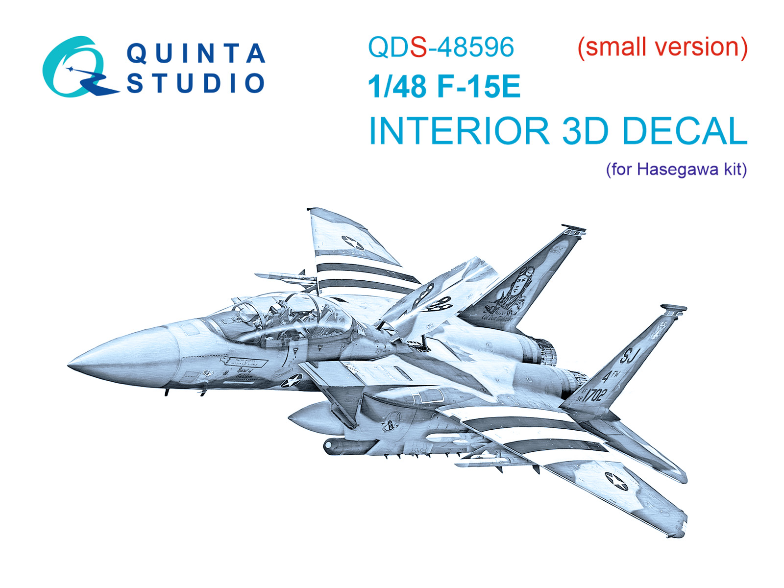 1:48 3D Декаль интерьера кабины F-15E Strike Eagle (Hasegawa) (малая версия) - QDS-48596