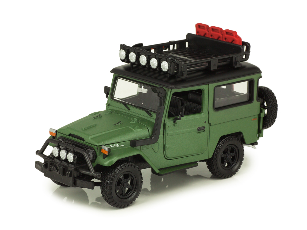 1:24 TOYOTA Fj40 Land Cruiser Hard-top Closed Off Road Version (1980), Matt Green Black - 79137G