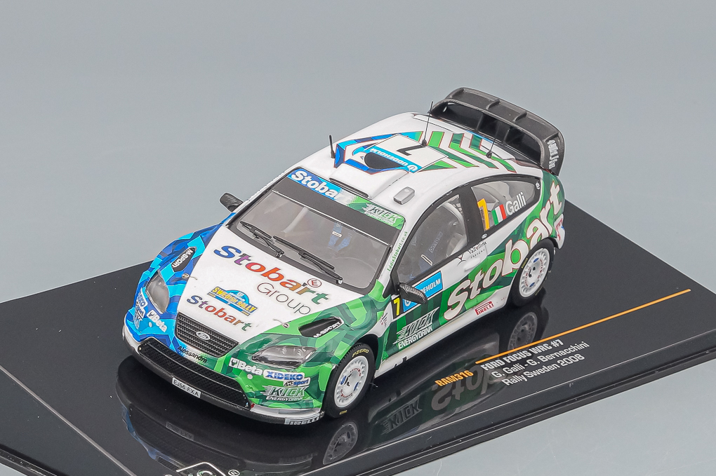 1:43 FORD Focus RS 07 WRC No7 G.Galli - G.Bernacchini 3rt Sweden Rally (2008), green - RAM316-X1