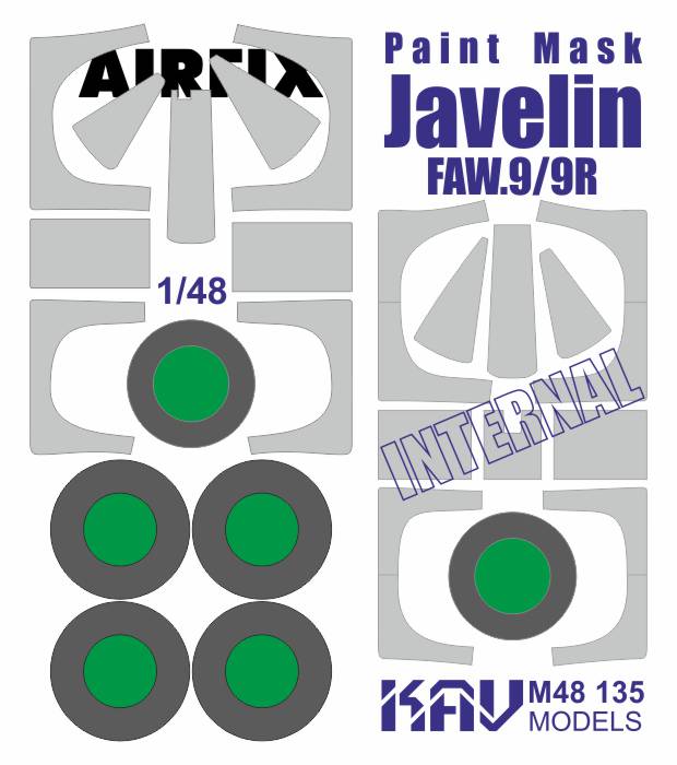 1:48 Маска окрасочная двусторонняя для моделей Gloster Javelin FAW.9/9R (Airfix) - M48 135