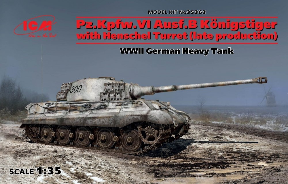 1:35 Сборная модель Pz. Kpfw. VI Ausf. B 'Королевский Тигр' с башней Хеншель - 35363