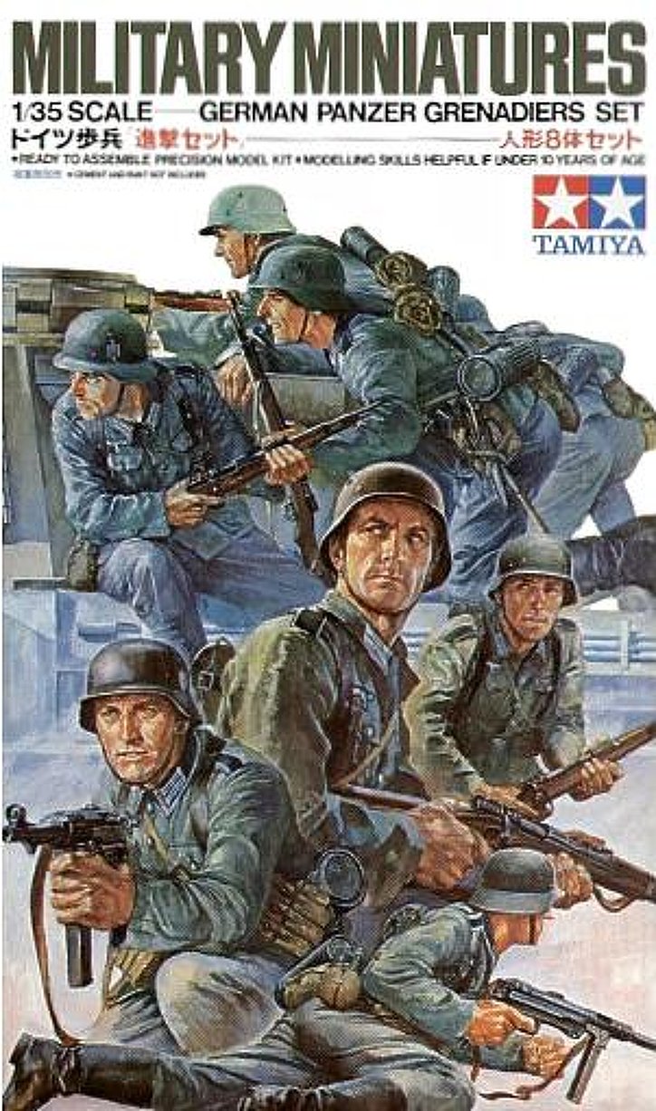 1:35 Сборная модель Немецкий танковый десант в действии 8 фигур - 35061