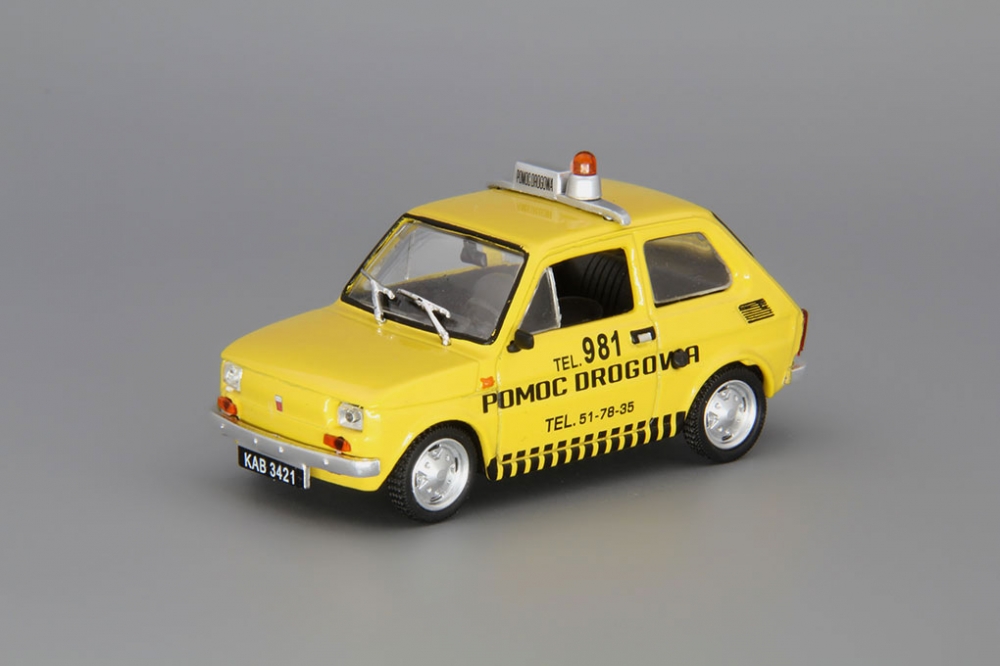 1:43 FIAT 126P Pomoc Drogowa, yellow - kul973