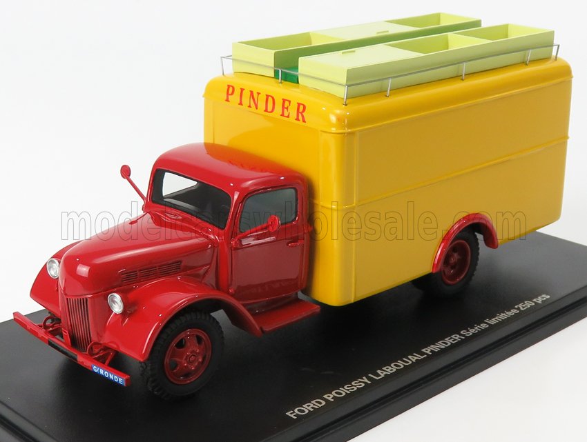 1:43 FORD Truck Van Poissy Laboual Circus Pinder (1951), Red Yellow - PE122Pi
