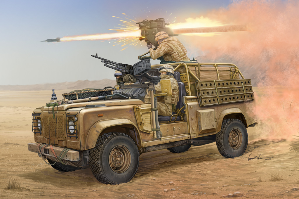 1:35 Сборная модель Автомобиль Land Rover WMIK w/ MILAN ATGM - 82447