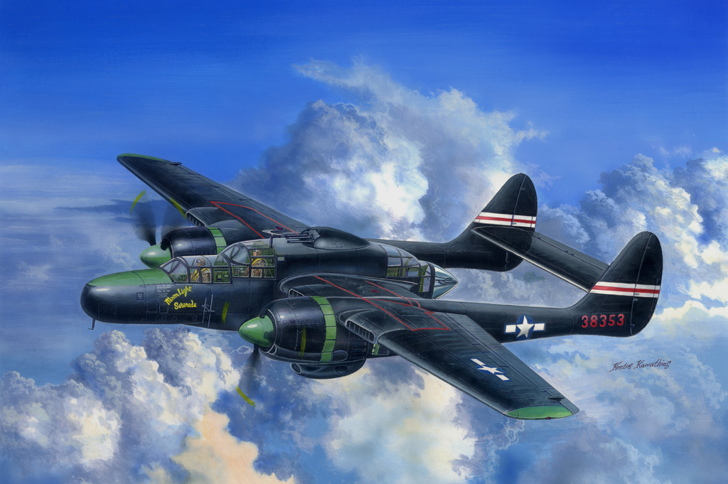 1:48 Сборная модель Самолет US P-61C Black Widow - 81732