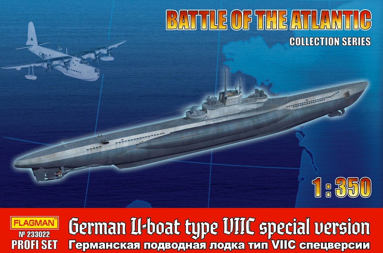 1:350 Сборная модель Германская подводная лодка типа VIIC special version PROFI SET - 233022