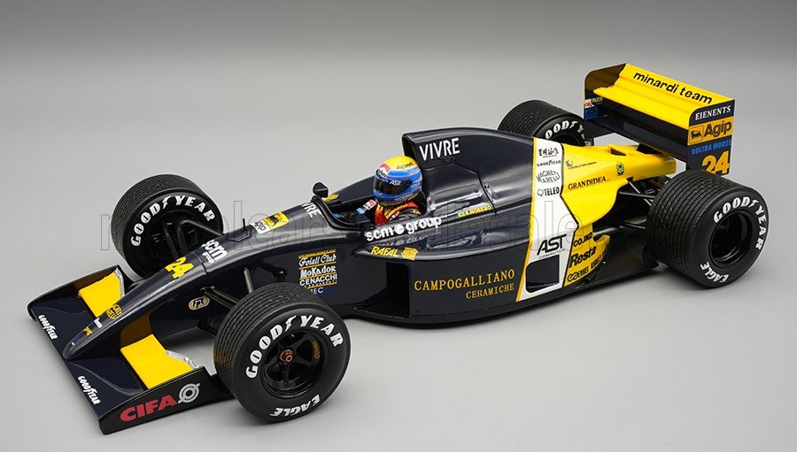 1:18 MINARDI F1 M191 FORD №24 Australian GP Rain TIRES (with pilot figure) (1991) Roberto Moreno - TMD18-471D