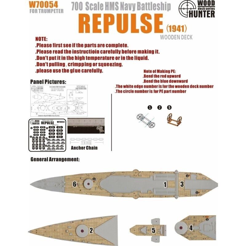 1:700 Набор деталей WWII Battlecruiser HMS Repulse - W70054