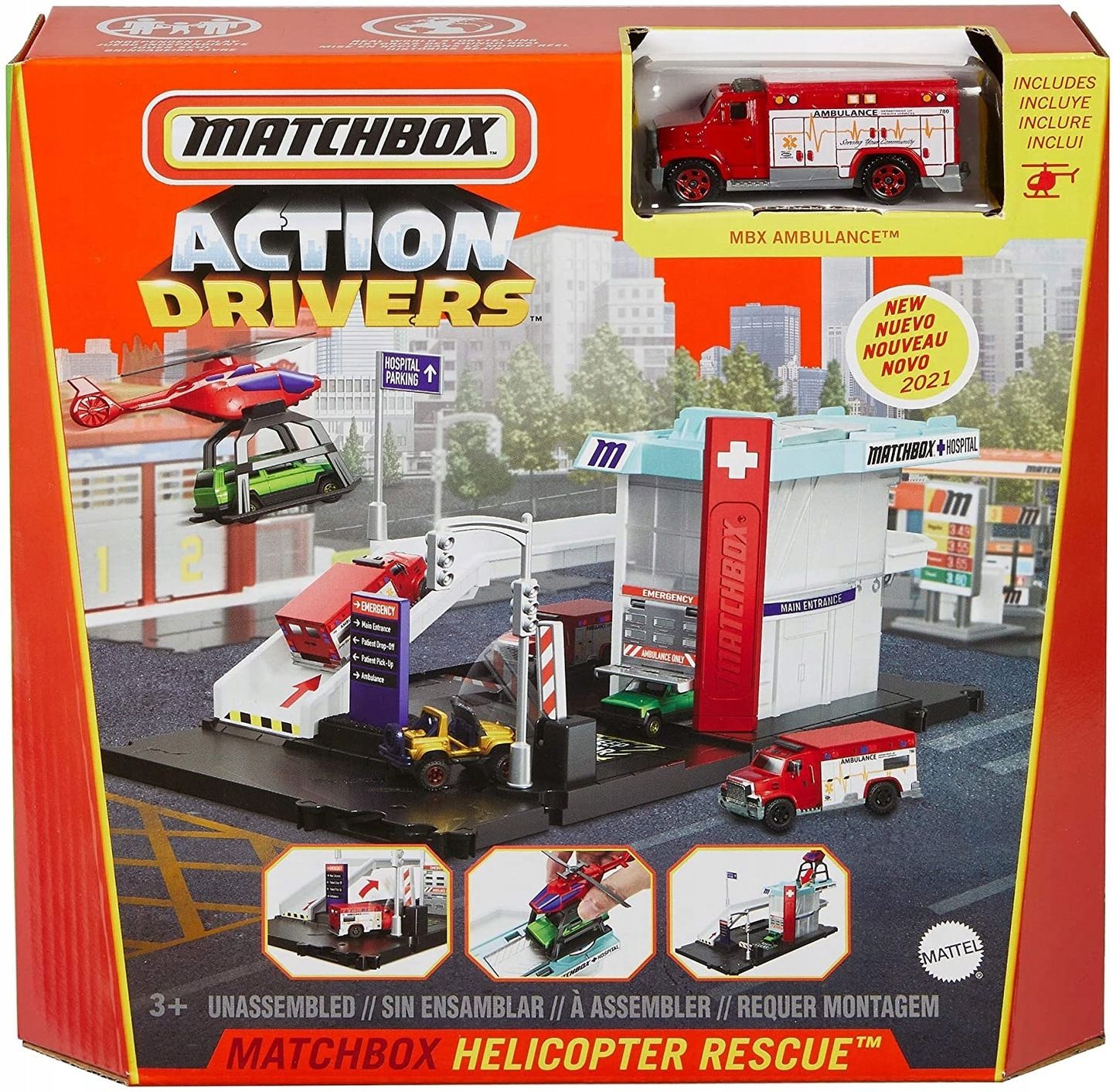 1:64 Игровой набор Matchbox Helicopter Rescue - GVY82_GVY83
