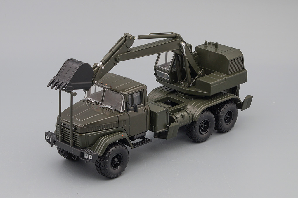 1:43 КРАЗ 6322 ЭОВ-4422 Экскаватор, хаки - H7480