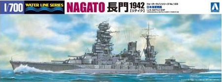 1:700 Сборная модель I.J.N. BATTLESHIP NAGATO 1942 UPDATED EDITION - 04510