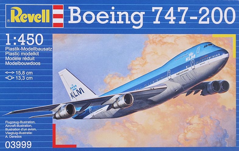 1:450 Сборная модель Пассажирский самолет Boeing 747-100 - 03999