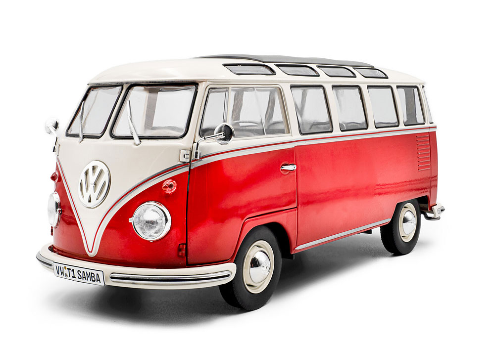 1:18 VOLKSWAGEN T1 Samba bus (1962), red white - S1813402