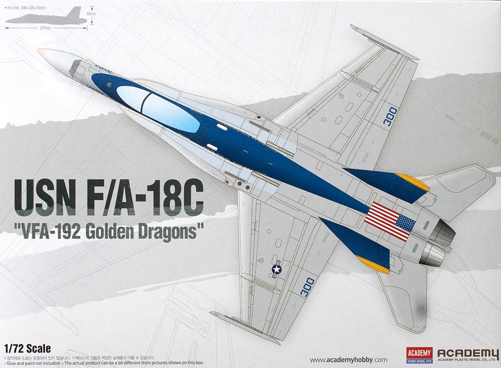 1:72 Сборная модель Самолет USN F/A-18C 'VFA-192 Golden Dragons' - 12564