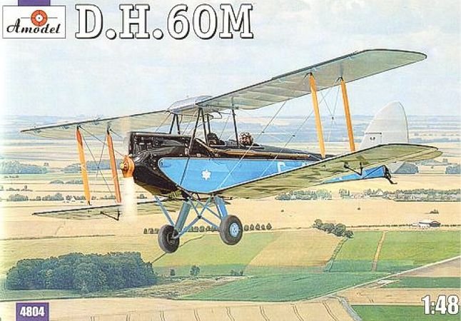 1:48 Сборная модель Британский учебно-тренировочный самолет De Havilland DH.60M Moth - 4804