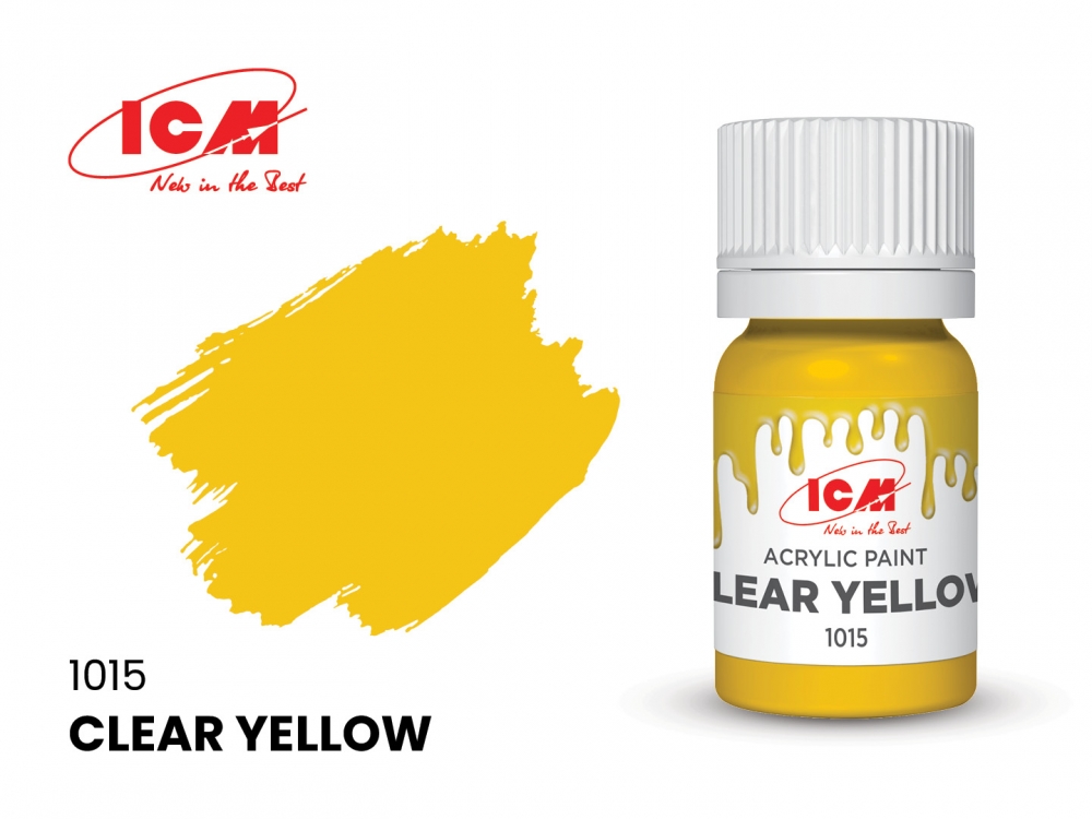 Краска для творчества, 12 мл, цвет Прозрачный желтый (Clear Yellow) - C1015