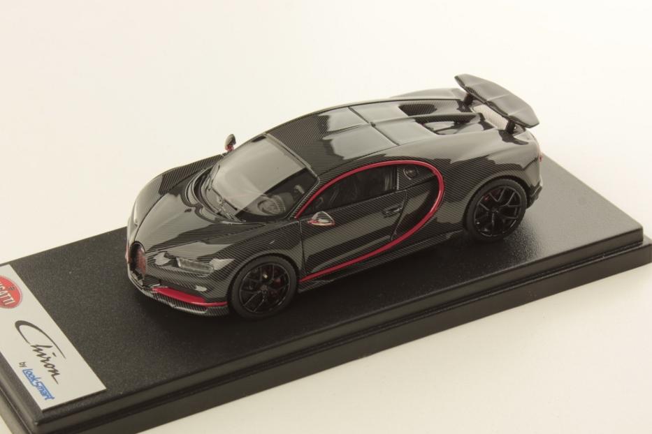1:43 BUGATTI Chiron Sport №16 Wing Up (2019), Grey Carbon with Italian Red Frame - LS490E