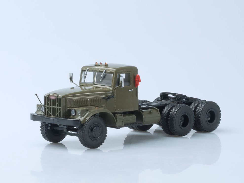 1:43 (Б/У) КРАЗ 258 седельный тягач, хаки - 101487-X2