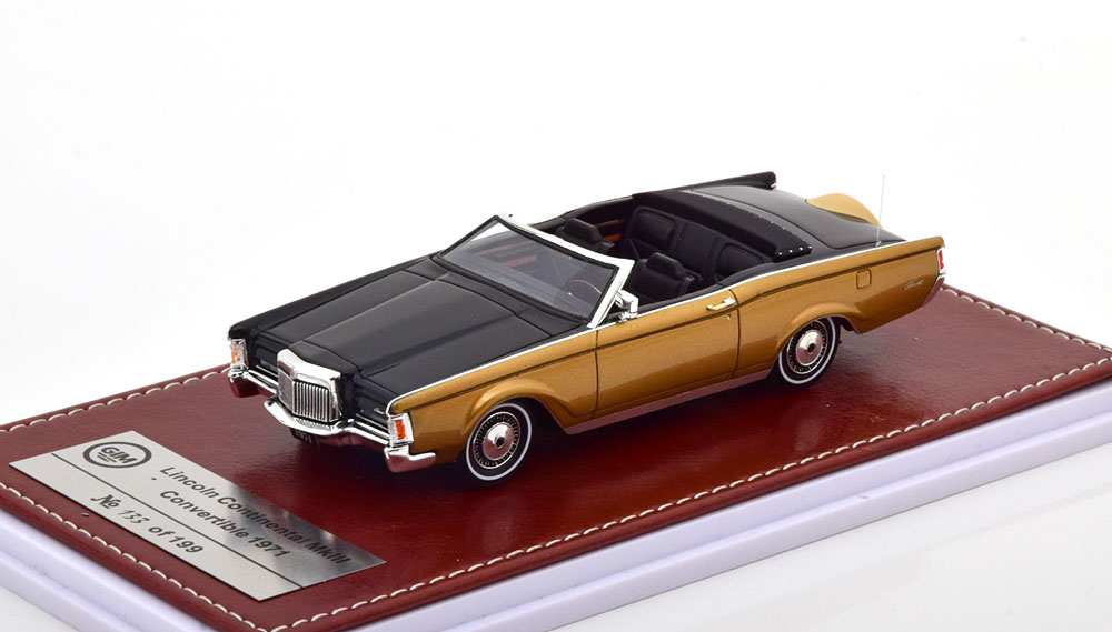 1:43 LINCOLN Continental Mark III Convertible (1971), black gold metallic - GIM011A