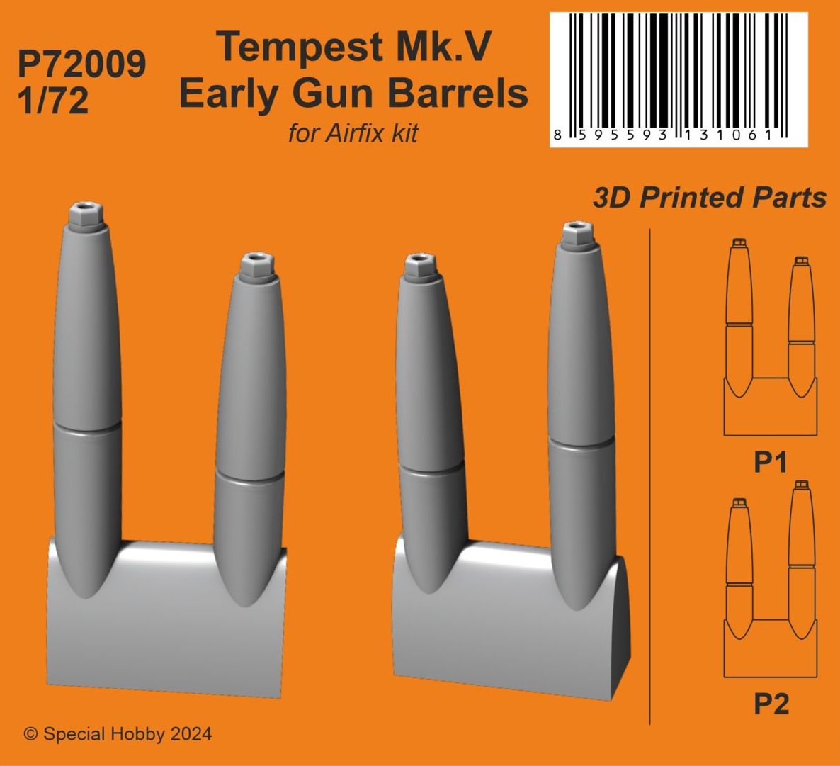 1:72 Tempest Mk.V Early Gun Barrels (For Airfix Kit) - P72009