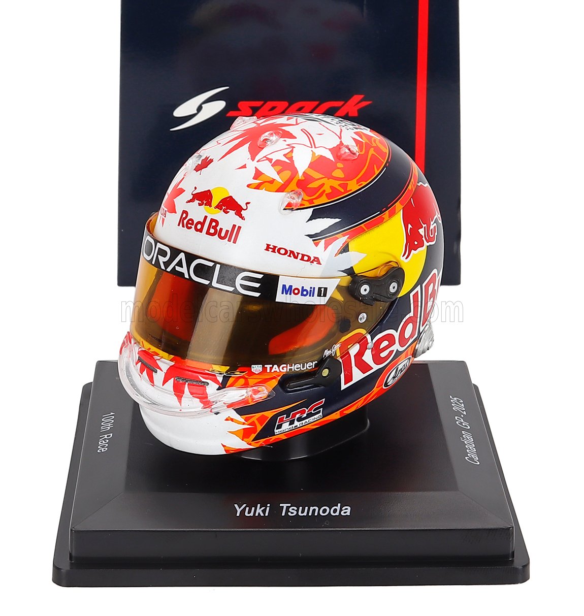 1:5 BELL HELMET Casco Helmet F1 Yuki Tsunoda Team Oracle Red Bull Racing №22 Canada Gp (100th Gp) (2025), White Gold - 5HF195
