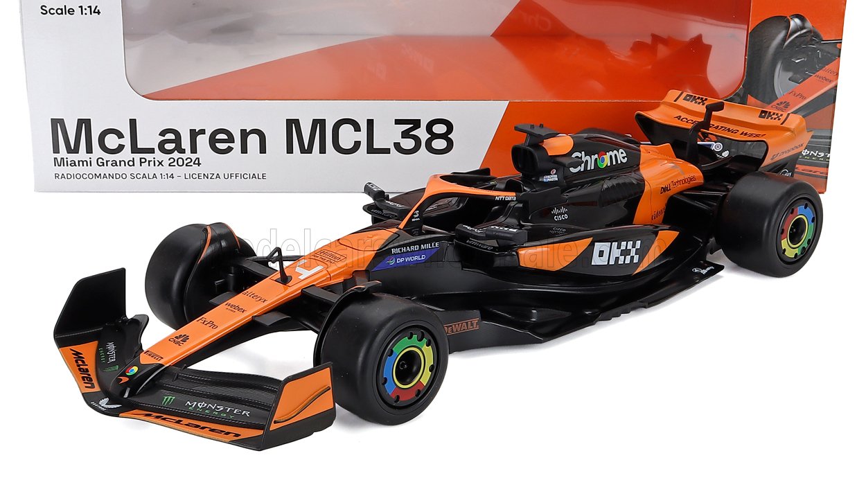1:14 McLAREN F1 Mcl38 Team Mclaren №4 Winner Miami Gp (2024) First F1 Victory Lando Norris, Orange Black - 2462