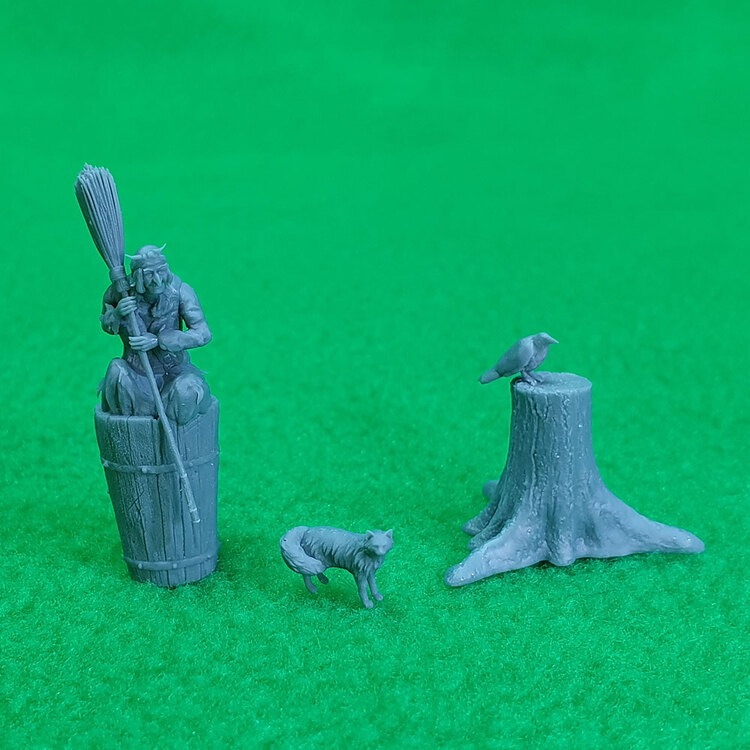 1:72 Фигурка 'Баба-Яга в ступе' - 6034