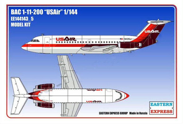 1:144 Сборная модель Авиалайнер BAC 1-11-200 USAir - 144143-5