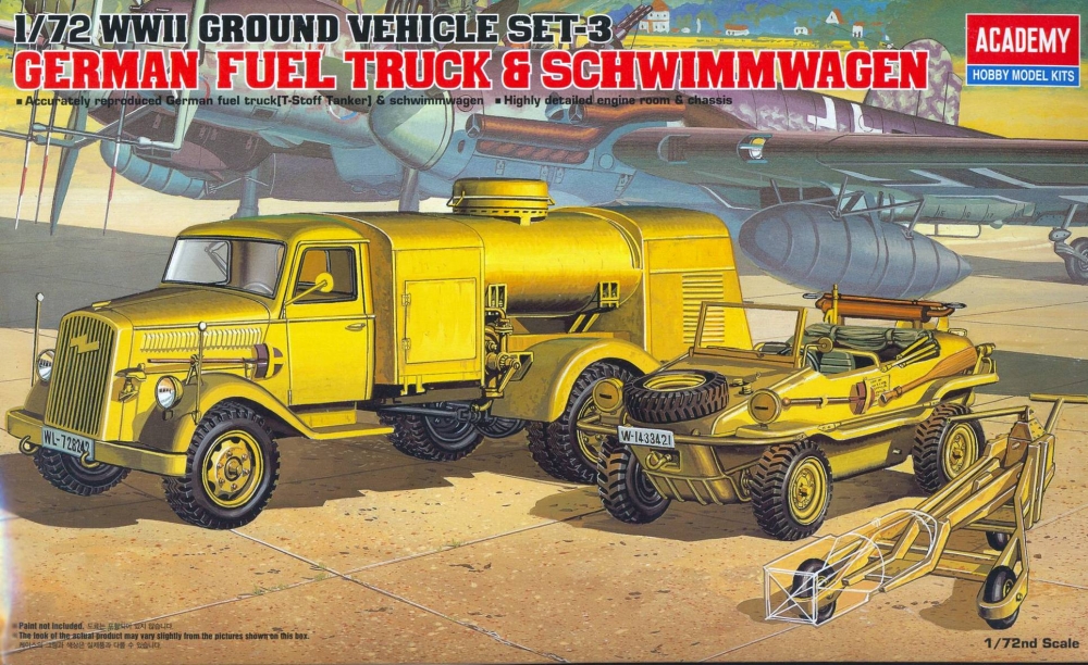 1:72 Сборная модель German Fuel Truck & Schwimmwagen (WWII Ground Vehicle SET-3) - 13401