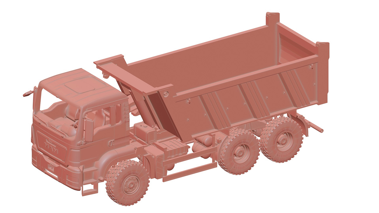 1:43 Сборная модель MAN 6х6 с надстройкой самосвальной Миллер-Киппер - am43031024