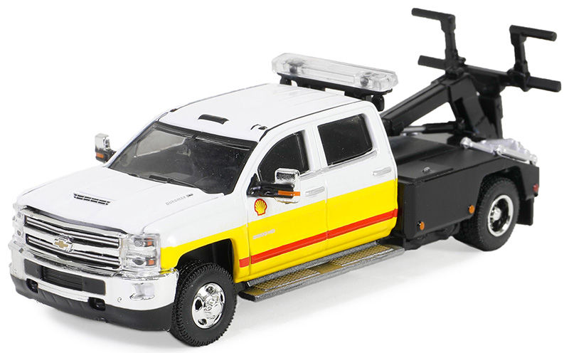 1:64 CHEVROLET Silverado 3500hd Pick-up Wrecker Carro Attrezzi - Wrecker Road Service Shell Oil (2017), White Yellow Black - 46140C