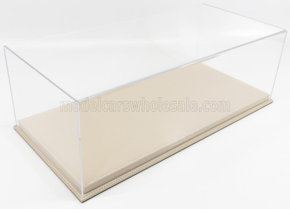 1:12 VETRINA DISPLAY BOX Molhouse Base In Pelle - Leather Base Beige - Lungh.lenght Cm 51 X Largh.width Cm 24 X Alt.height Cm 19 (altezza Interna 15.3 Cm ), Plastic Display - ATL10093