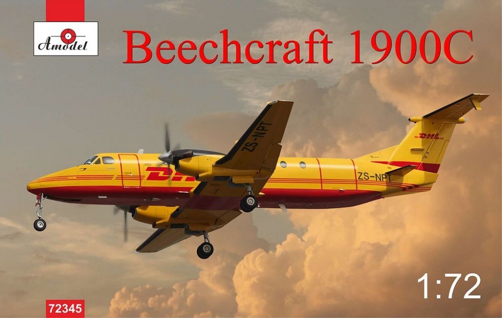 1:72 Сборная модель Американский пассажирский самолет Beechcraft 1900С DHL - 72345