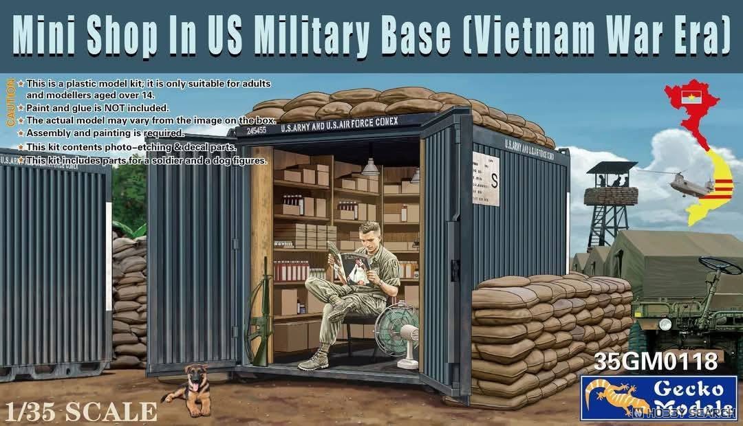 1:35 Сборная модел Mini shop in US military base Vietnam War - 35GM0118