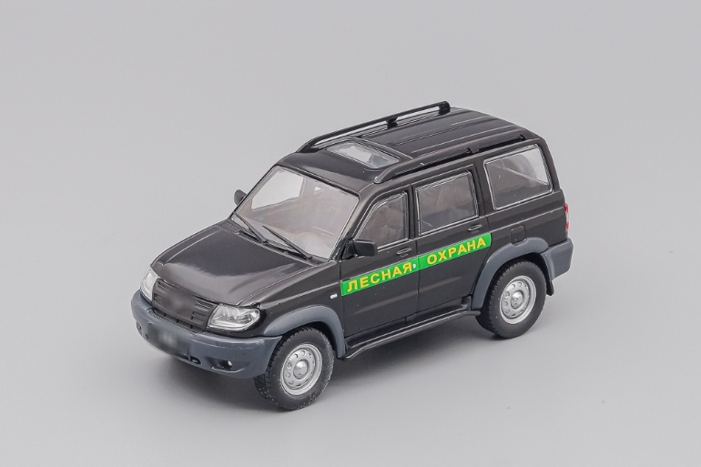 1:43 УАЗ Патриот Лесная охрана, Автомобиль на службе 60, черный - ANS060-X2