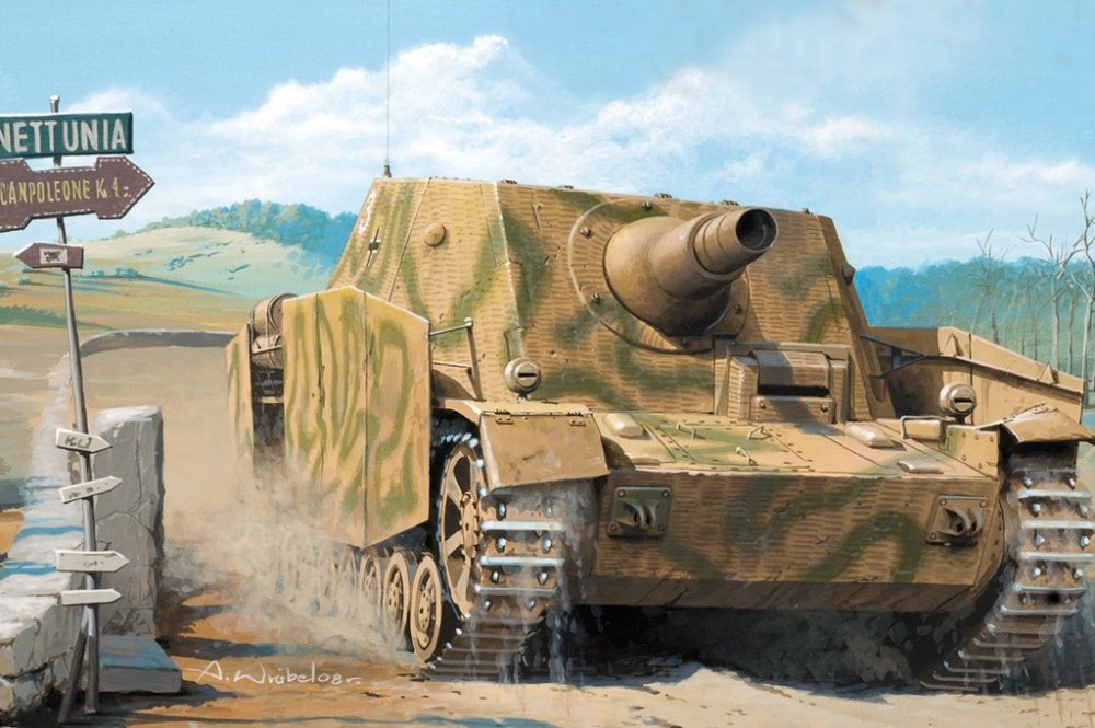 1:35 Сборная модель German Sturmpanzer IV early version (mid production) w/interior - 80135