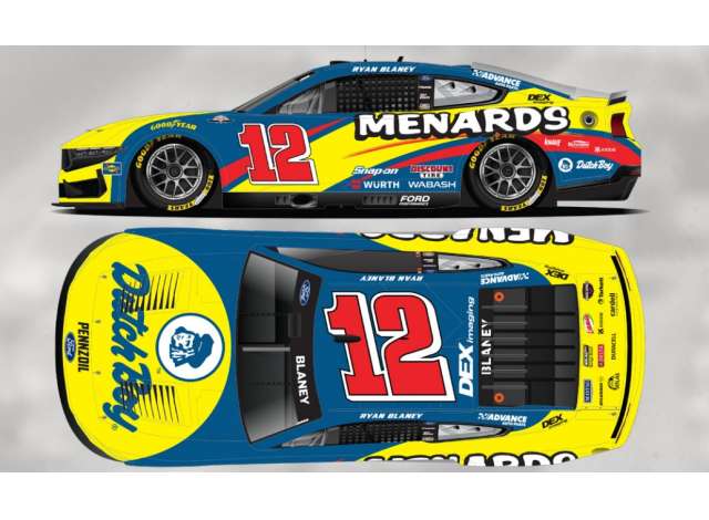 1:64 Ford Mustang #12 Ryan Blaney *Menards Dutch Boy*, blue/yellow/red 2025 - C122565MNTRB