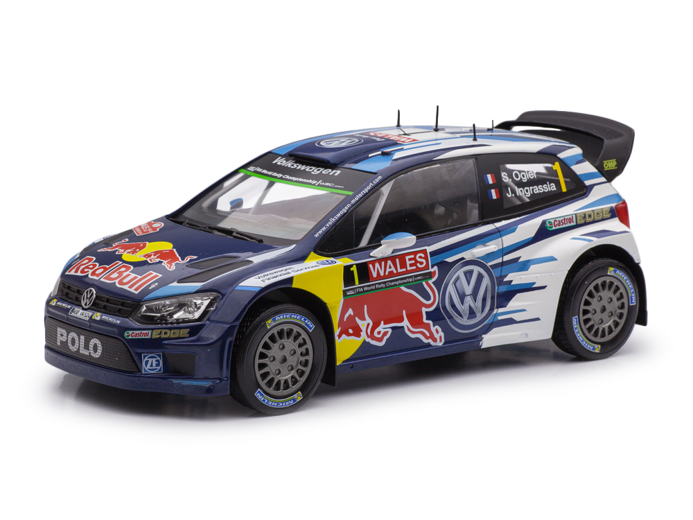 1:18 VOLKSWAGEN Polo R WRC S.Ogier/J.Ingrassia #1 синий с белым и красным - SCNA0395